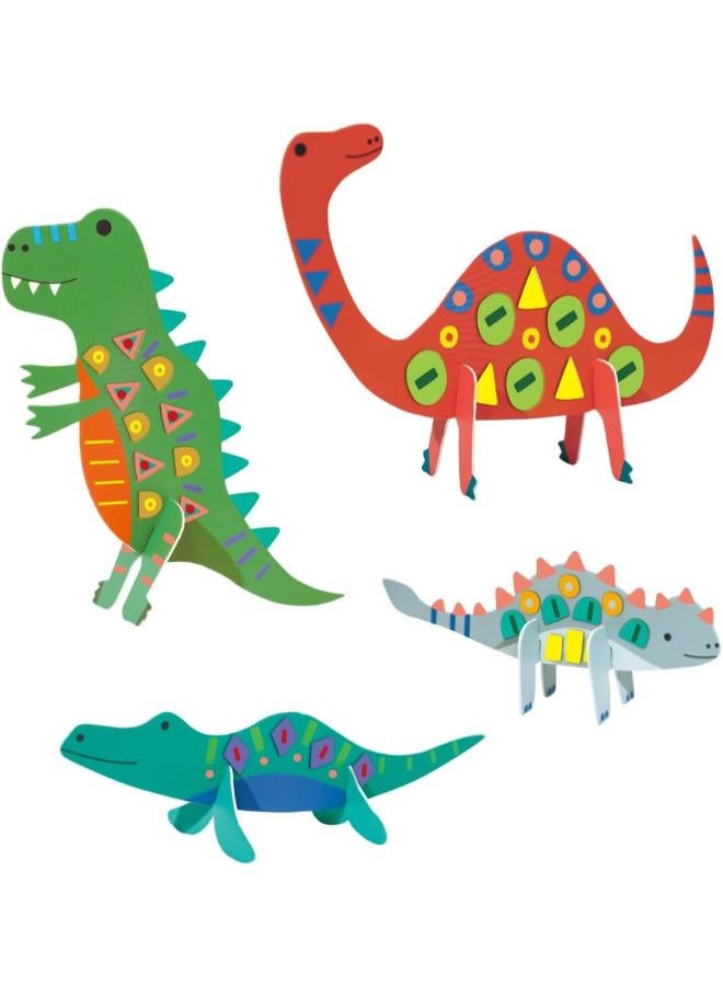 Avenir Stick 'N Play Series - Dino World | 200+ Reusable Stickers for Endless Fun! Create Play Scenes with 8 Illustrated Theme Cards, Make Your Own Animal Figures | For Kids 3+ - Image 2