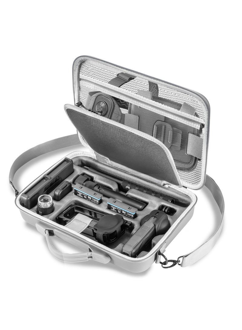 XICEN Carrying Case for Insta360 X5 , Dual Layer Travel Bag Can Store X5 Fast Charge Hub Bullet Time Handle, 114CM Selfie Stick & Chest Strap, Storage Case for Insta 360 X5 Accessories - Image 1