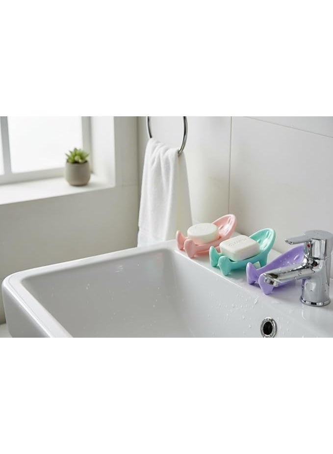 Self-draining and drying plastic soap dispenser in the shape of a banana, multi-colored soap - Image 1
