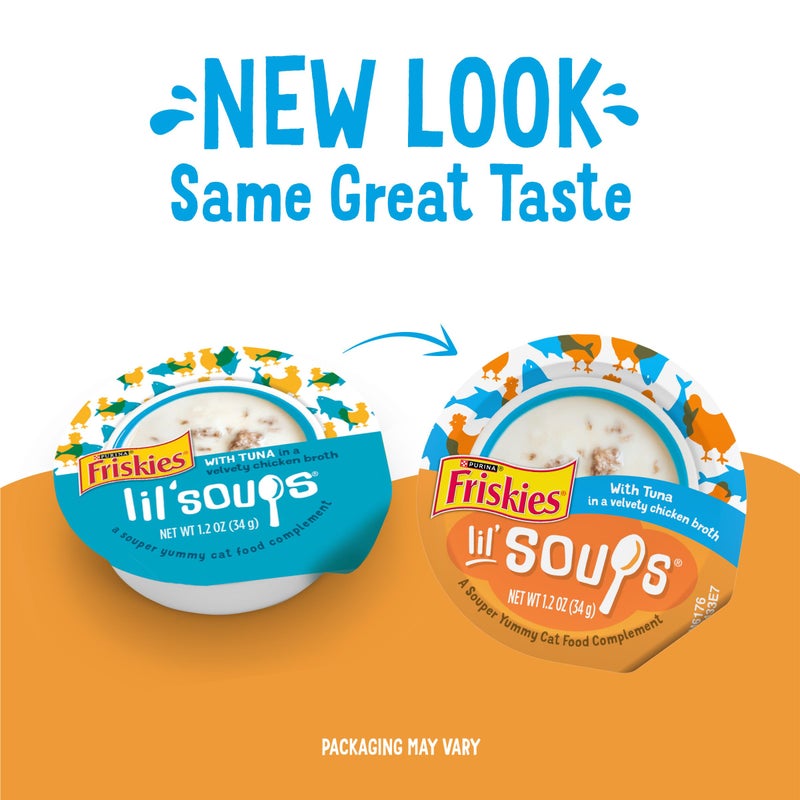 Friskies Purina Friskies Natural, Grain Free Lickable Cat Treats Lilâ€™ Soups With Tuna in Chicken Broth - (Pack of 8) 1.2 oz. Cups - Image 2