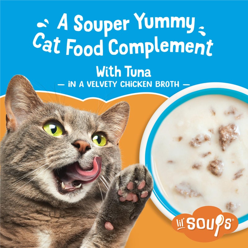 Friskies Purina Friskies Natural, Grain Free Lickable Cat Treats Lilâ€™ Soups With Tuna in Chicken Broth - (Pack of 8) 1.2 oz. Cups - Image 3
