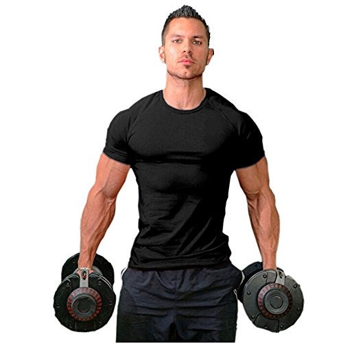 ZUEVI Men's Cotton Slim Fit Athletic Bodybuilding T-Shirts(Black-XL-L) - Image 1