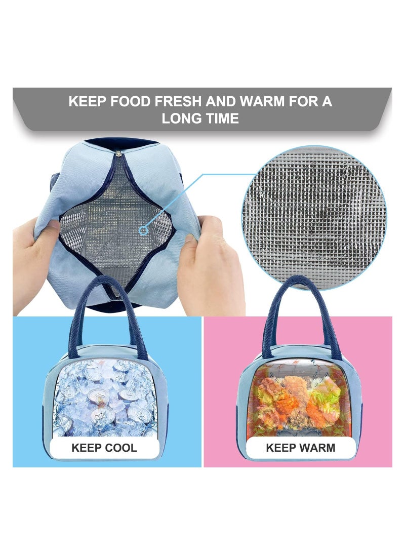 KASTWAVE Reusable Lunch Bags, Trendy Lunch Tote - Stylish and Leakproof Insulated Bag for Women/Men for Office/Travel/Picnic - Reusable Bento Cooler for Meal Prep - Enhance Your Lunch Experience (Blue)  - Image 4