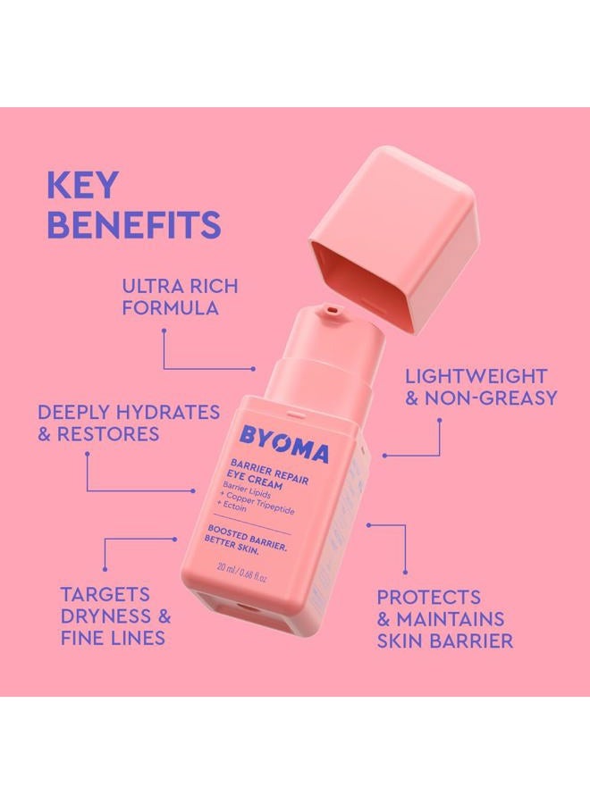 BYOMA Barrier Repair Eye Cream - Hydrating Eye Cream Increases Firmness + Elasticity - Strengthens Skin Barrier - .67 fl.oz - Image 3