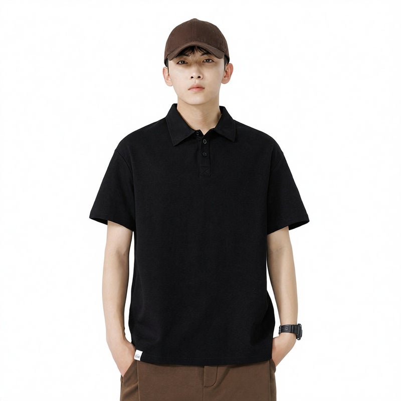 Men's Summer Short Sleeve Polo Shirt Casual Business Solid Loose Fit Collared Top