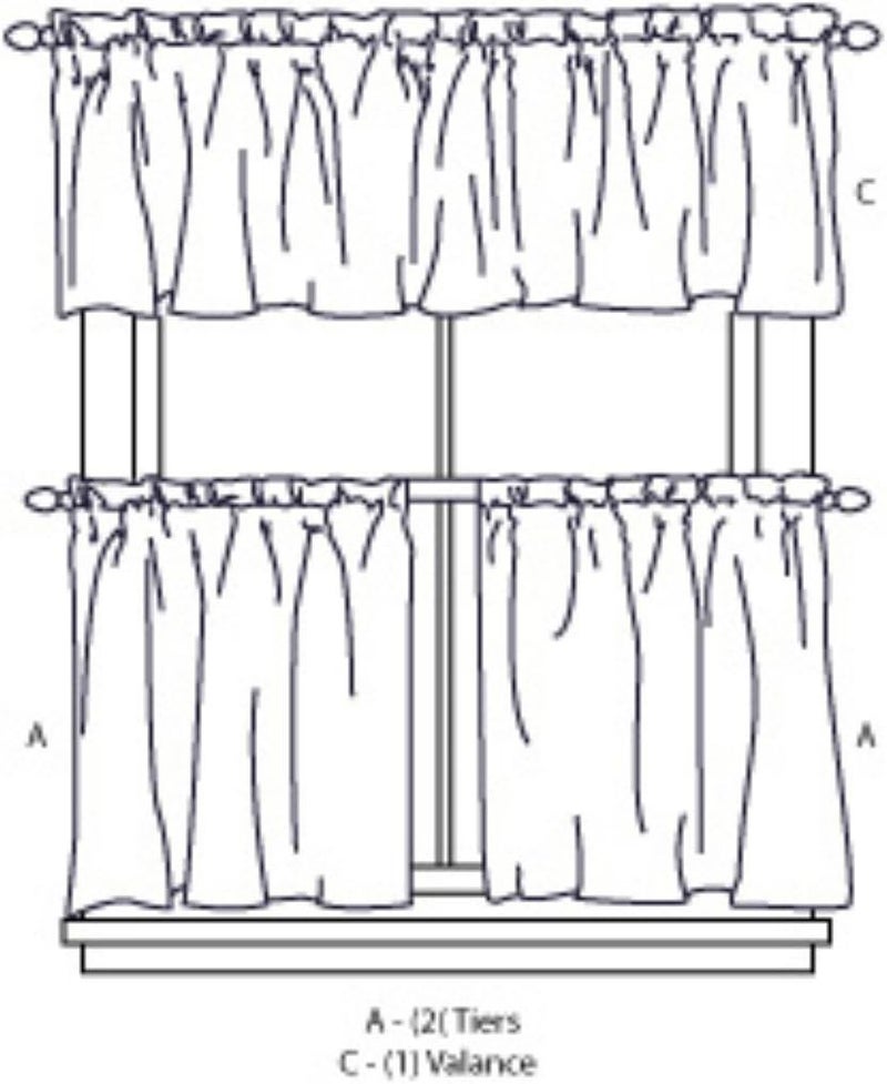 CHF & You Garden Ivy White and Green Country Curtain Tier and Swag Set, Multi, 56-Inch x 36-Inch - Image 2