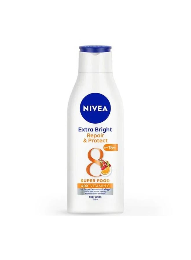 Nivea Extra Bright Repair Protect Body Lotion 40X Vitamin C From 8 Superfoods SPF15 100 ML