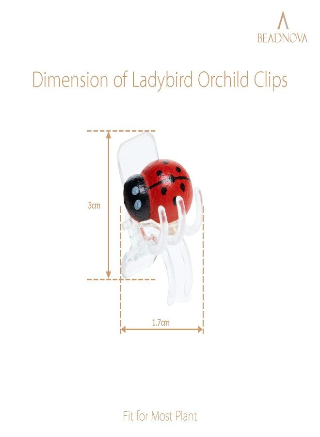 BEADNOVA Orchid Clips 30Pcs Ladybug Plant Clips Orchid Support Clips Vine Clips Plant Clips for Support Flower Orchid Vine (Mix Color, 30PCS) - Image 2