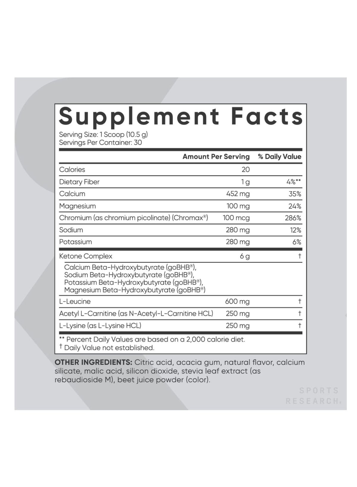 Sports Research Keto Plus Exogenous Ketones With Gobhb 30 Servings Fruit Punch