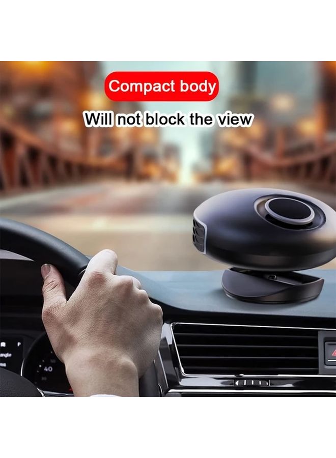 Black 12V Dual Mode Portable Car Heater Cooler Defogger Dehumidifier For Small Cars SUVs - Image 2
