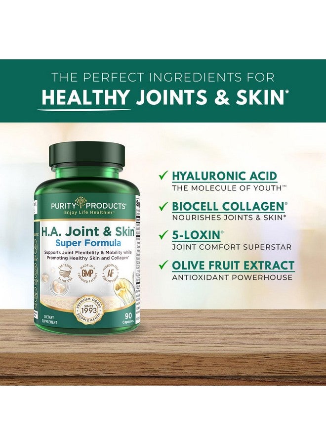 Purity Products H.A. Joint and Skin Super Formula Biocell Collagen w/Hyaluronic Acid Supports Healthy Joint Flexibility, Healthy Synovial Fluid, and Joint Lubrication - 5-Loxin - 90 Capsules (1) - Image 3