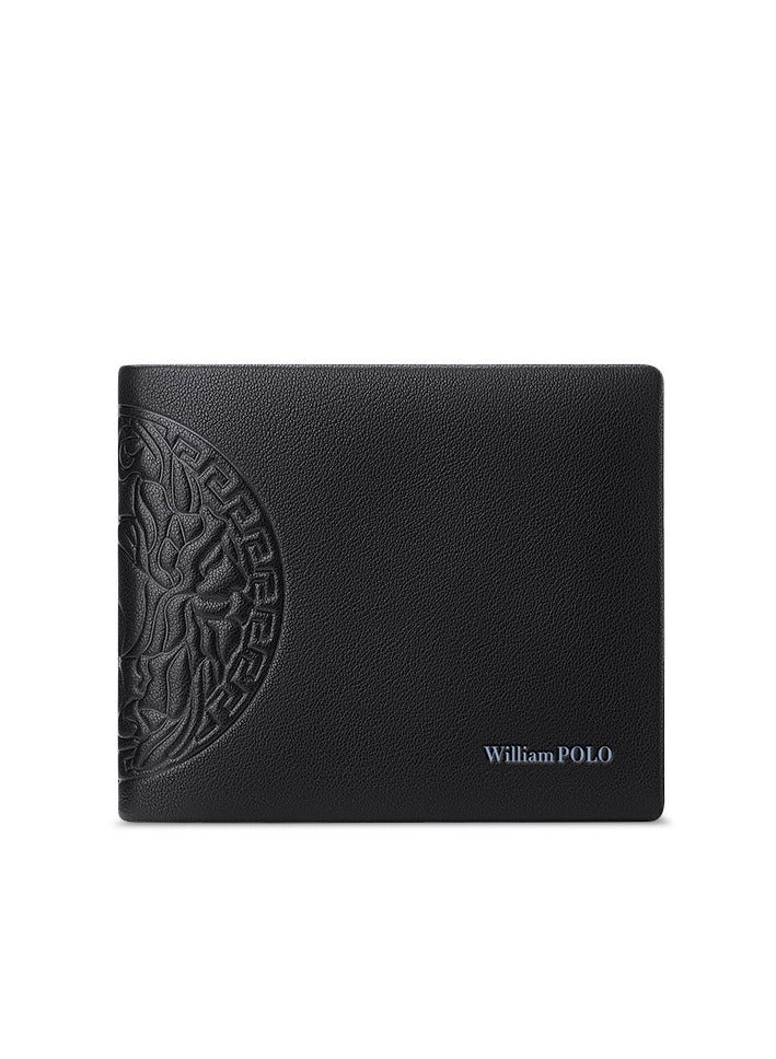 WilliamPolo Head layer cowhide short wallet for men with a high-end feel, business style, genuine leather fashion wallet - Image 1