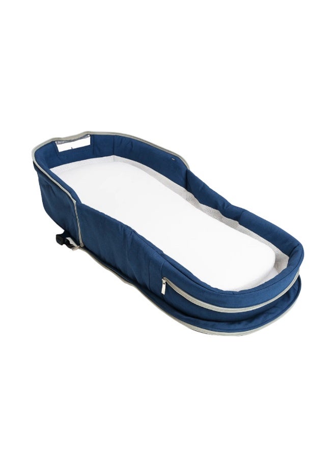 Factory Price 2-in-1 Portable Baby Sleeper & Storage Bag with Bug Net – Blue | Travel-Friendly, Sun Canopy, Night Light & Removable Toys - Image 3