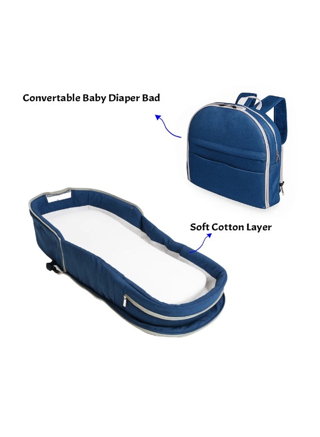 Factory Price 2-in-1 Portable Baby Sleeper & Storage Bag with Bug Net – Blue | Travel-Friendly, Sun Canopy, Night Light & Removable Toys - Image 4