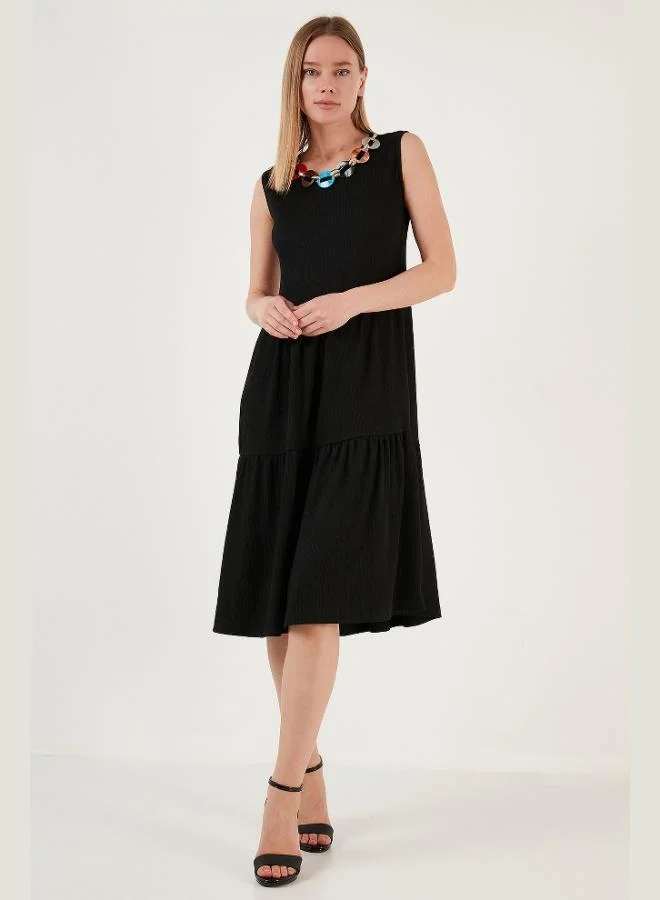 Lela Lela Necklace Detail Relaxed Fit Sleeveless Midi Dress Women's Dress 5865099