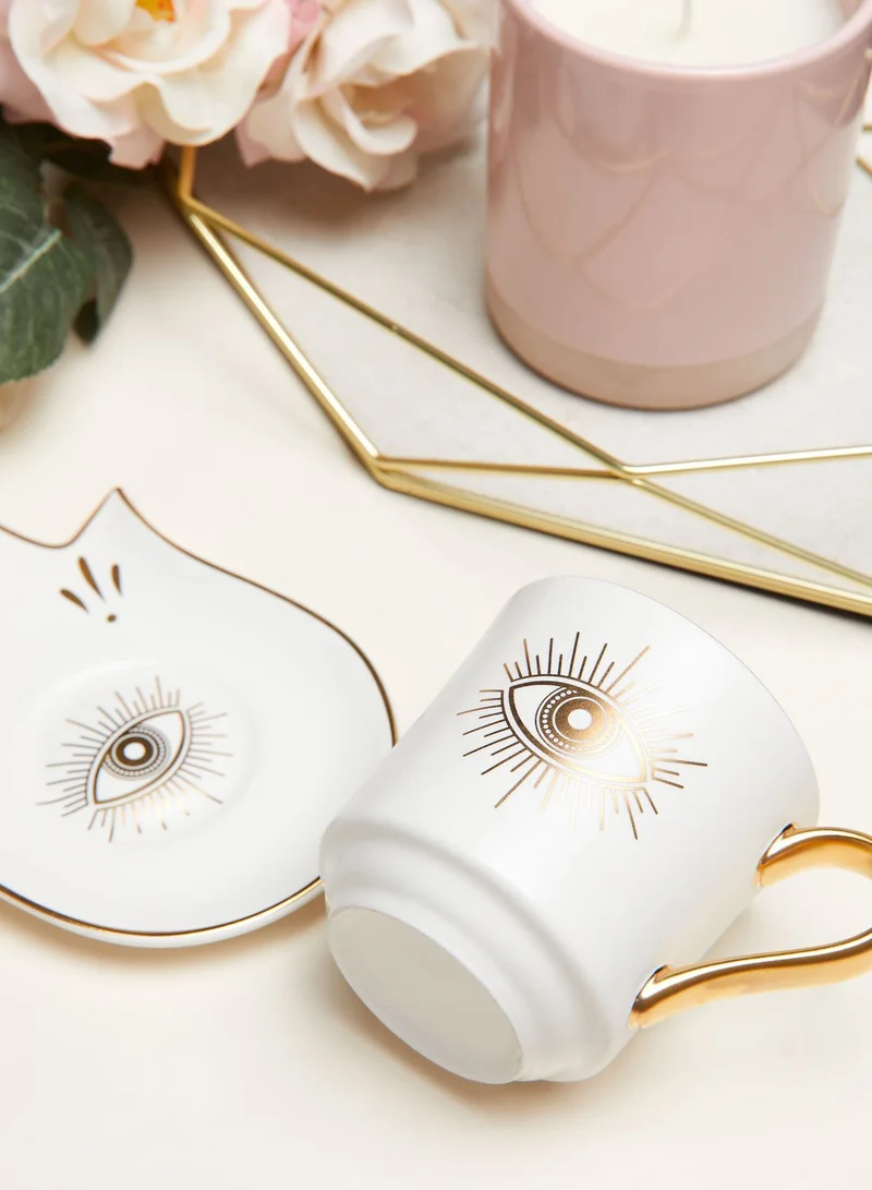 Nimah Hamsa Print Mug & Saucer