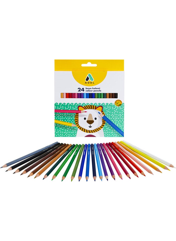 Adel Carton Box Crayons 24 Colors Full Size (2112365000) 