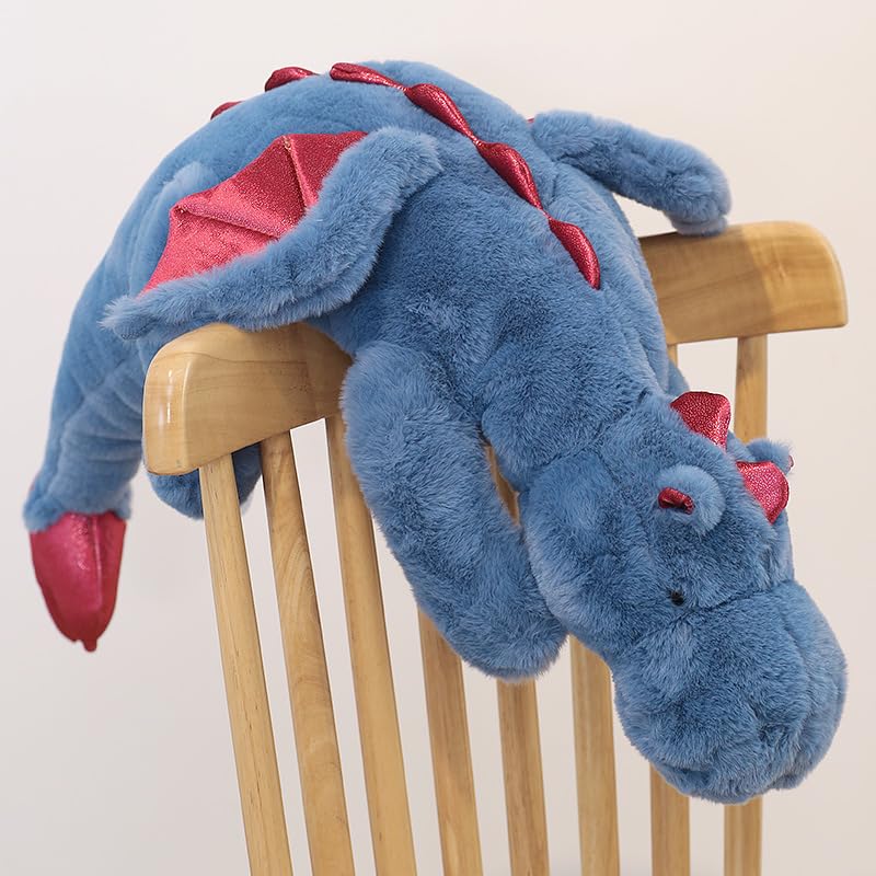 Leahaoe Weighted Stuffed Animals 27.5" 2Lbs, Soft and Sturdy Weighted Dragon Plush for Kids and Adults, Small Blue Dragon Stuffed Animal - Image 5