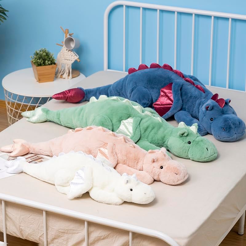 Leahaoe Weighted Stuffed Animals 27.5" 2Lbs, Soft and Sturdy Weighted Dragon Plush for Kids and Adults, Small Blue Dragon Stuffed Animal - Image 2