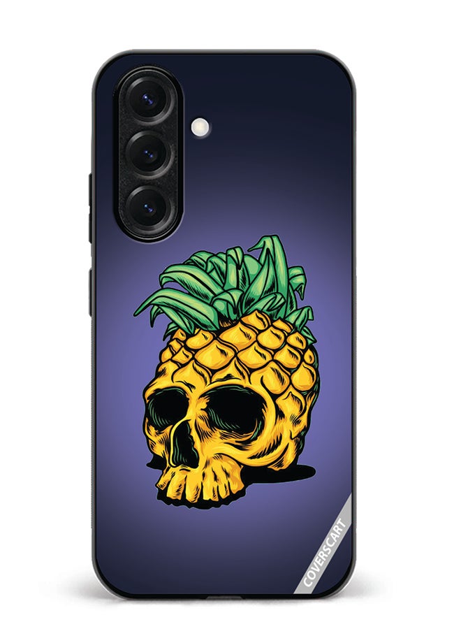 VR CREATIVE Protective Case Cover For Samsung Galaxy S25 Pineapple Skull Design Multicolour