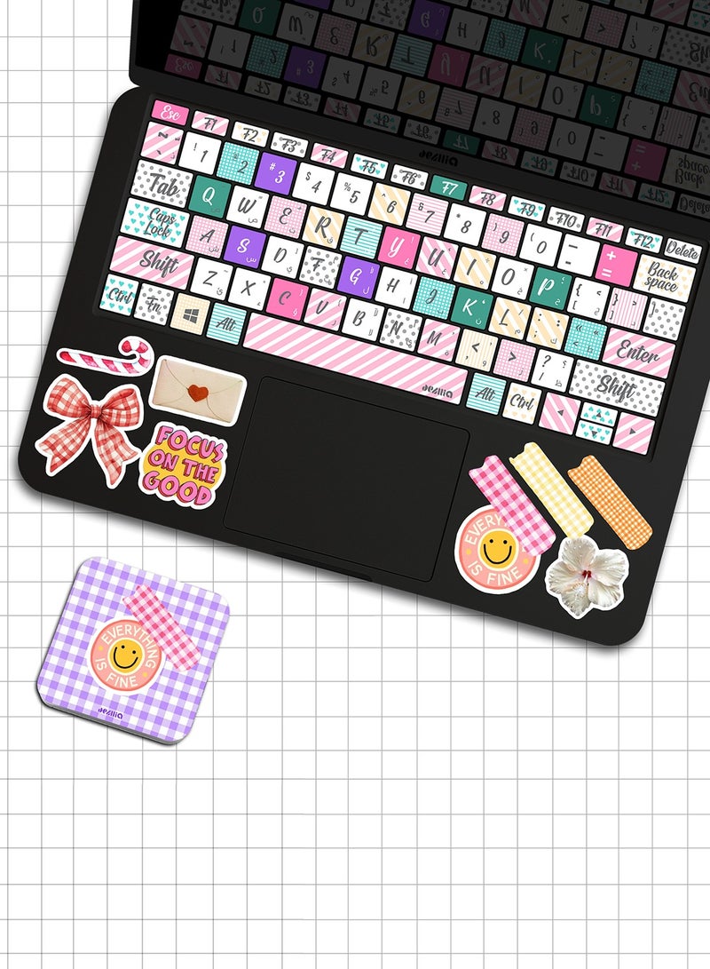 ديزليا ملصقات لوحة مفاتيح متوافقة مع أغلبية أنظمة التشغيل - Colory Craft style - SK/08 - Image 1