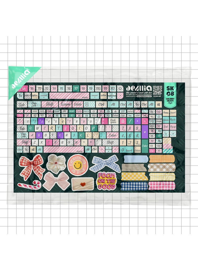 ديزليا ملصقات لوحة مفاتيح متوافقة مع أغلبية أنظمة التشغيل - Colory Craft style - SK/08 - Image 3