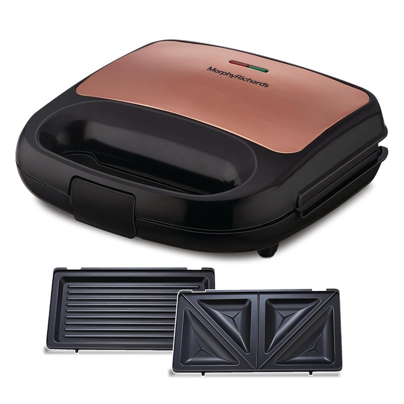 Morphy Richards 2 IN 1 750 Watt Sandwich Maker With changable PlateMulti GrillLuxe Rose TG Toast Grill With 2 Year Warranty - Image 1