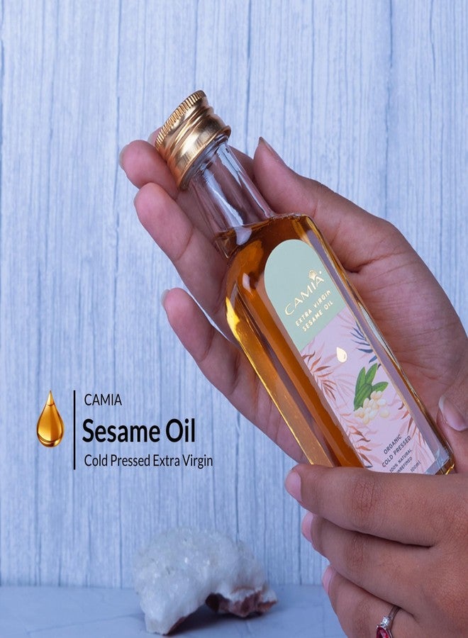 CAMIA زيت السمسم الفاخر من كاميا للعناية بالبشرة والشعر (زيت السمسم/الجنجلي) | زيت عضوي معصور على البارد | طبيعي 100% وخالٍ من المواد الحافظة | زيت لتدليك الجسم والشعر | زجاجة زجاجية سعة 100 مل - Image 2