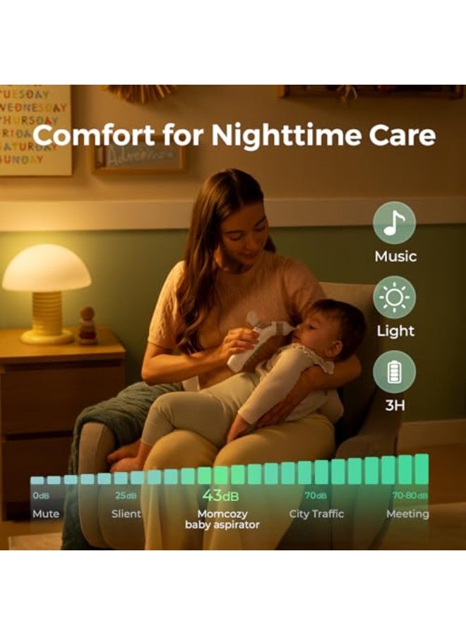 Momcozy شفاط أنف للأطفال 2 في 1 مع بخاخ للأنف، شفاط أنف كهربائي للطفل مع بخاخ، شفاط أنف مع بخاخ لحديثي الولادة والأطفال الصغار - Image 5