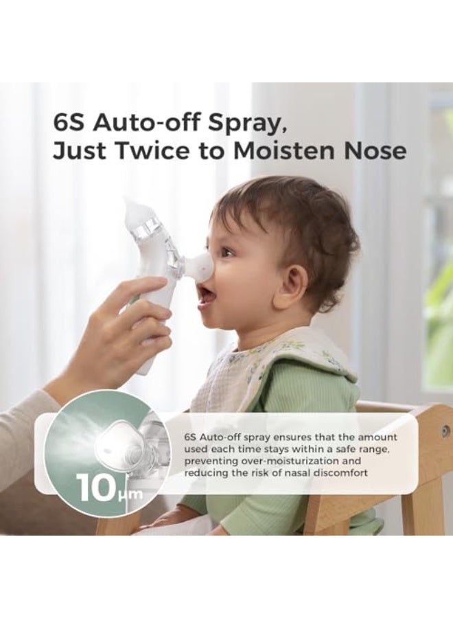 Momcozy شفاط أنف للأطفال 2 في 1 مع بخاخ للأنف، شفاط أنف كهربائي للطفل مع بخاخ، شفاط أنف مع بخاخ لحديثي الولادة والأطفال الصغار - Image 2