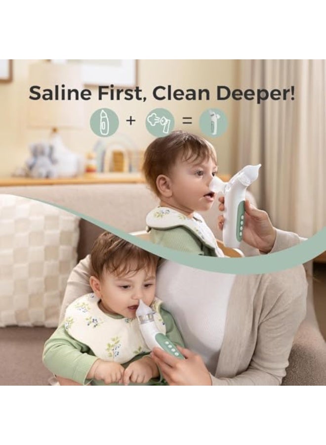 Momcozy شفاط أنف للأطفال 2 في 1 مع بخاخ للأنف، شفاط أنف كهربائي للطفل مع بخاخ، شفاط أنف مع بخاخ لحديثي الولادة والأطفال الصغار - Image 4