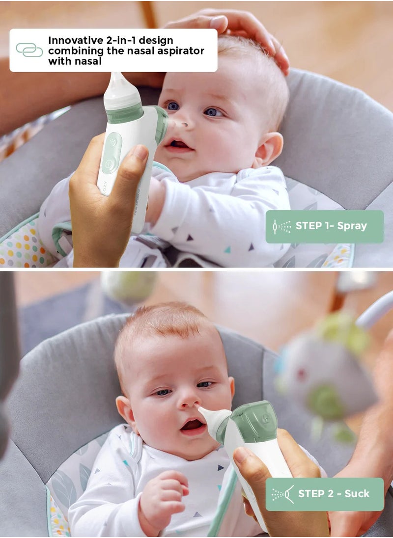 Momcozy - 2-in-1 Baby Nasal Aspirator with Nasal Spray, Electric Nasal Aspirator for Baby with Sprayer, Nasal Aspirator with Sprayer for Newborn and Toddler - Image 1