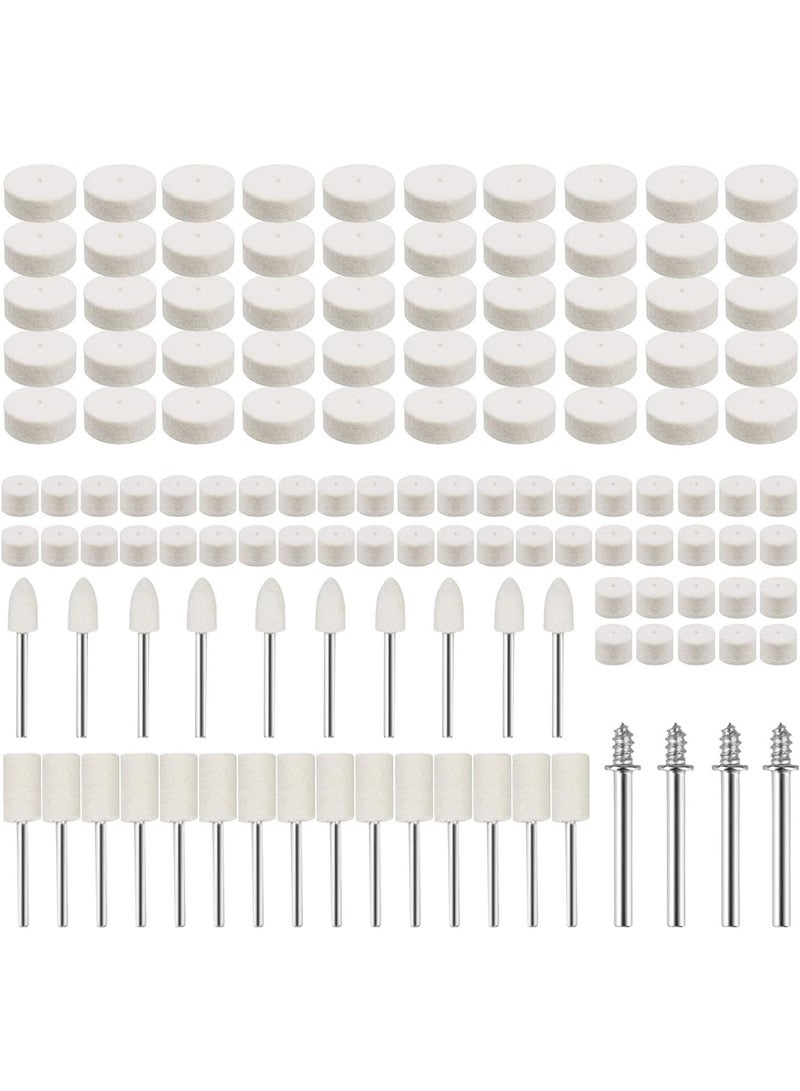 129PCS Wool Felt Polishing Pads Buffing Grinding Wheel Rotary Tool Set with Shape Shanks & Shark & Replacement Wheels  - Image 1