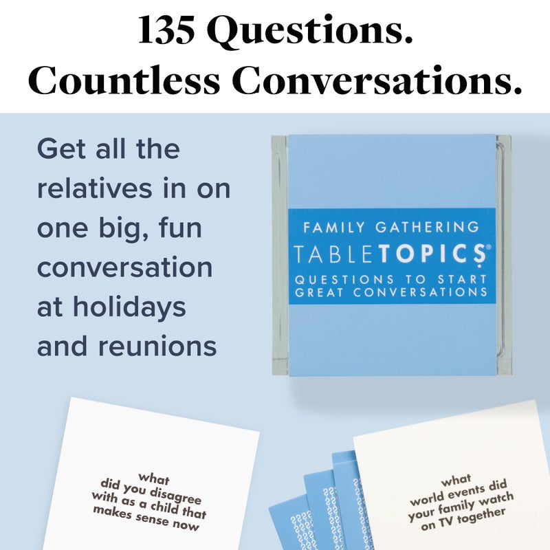 TableTopics Family Gathering Conversation Cards for Multi-Generational Get Togethers with 135 Questions to Use with Relatives at Reunions, Holidays, & Other Events - Image 2