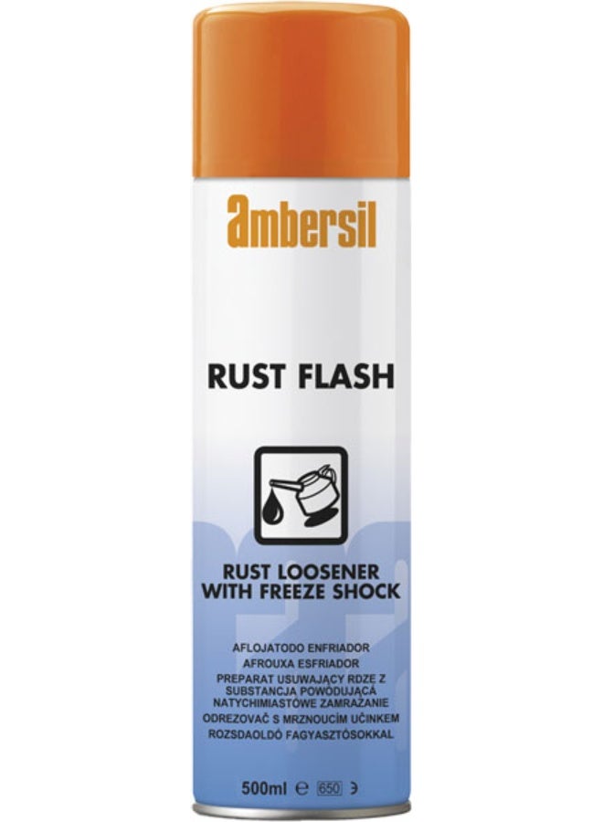 امبيرسيل AMBERSIL RUST FLASH RUST LOOSENER WITH FREEZE SHOCK 500ML مزيل صدأ احترافي بتقنية التجميد السريع لفك الأجزاء العالقة - Image 1