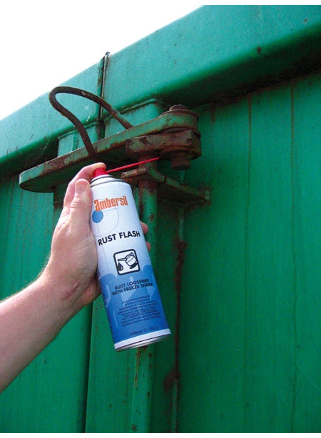 امبيرسيل AMBERSIL RUST FLASH RUST LOOSENER WITH FREEZE SHOCK 500ML مزيل صدأ احترافي بتقنية التجميد السريع لفك الأجزاء العالقة - Image 2