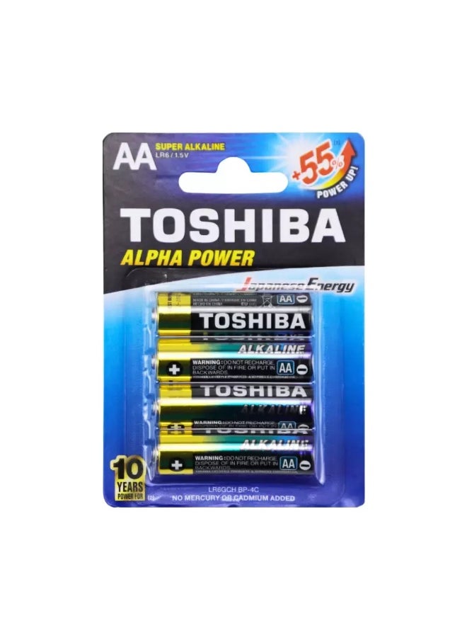 Toshiba Toshiba Alpha Power Super Alkaline AA Battery- 4pcs  - Image 1