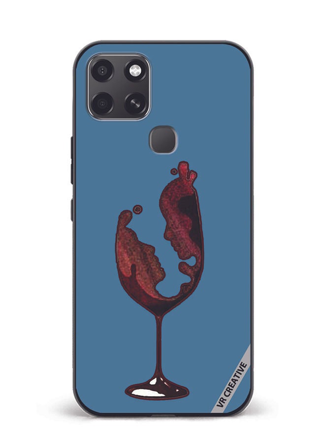 VR CREATIVE Protective Case Cover For Infinix Smart 6 Wine Glass Art Design Multicolour - Image 1