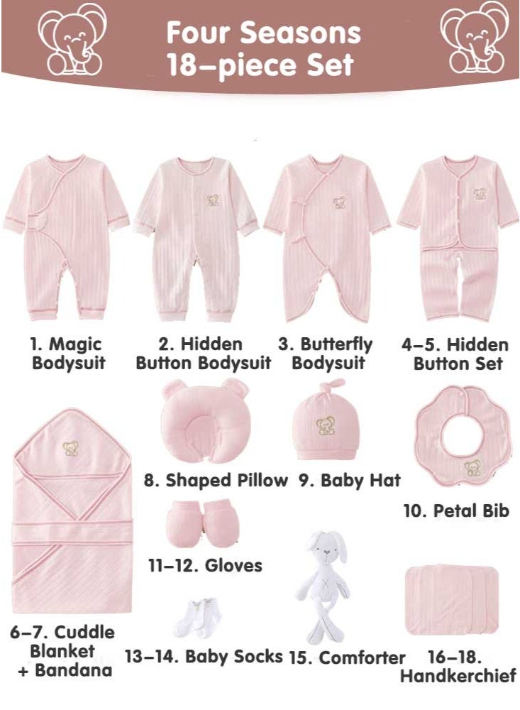 سوبر زي يوث 18 قطعة ملابس الطفل مجموعة ، الوليد لايت هدية مجموعة للبنين والبنات ، الوليد الطفل البنود مع التمريض الوسائد ، 100% قسط القطن-مناسبة أربعة مواسم - Image 2