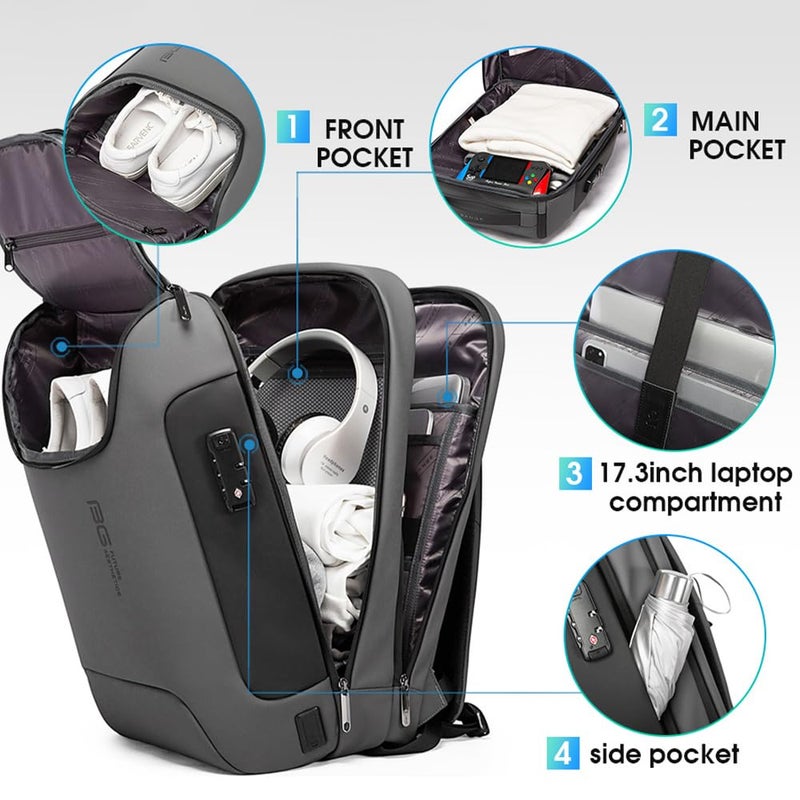 BANGE Anti Theft Backpack With TSA Lock,Waterproof Backpacks With YKK Zipper, High Tech Business Backpack For Men And Women, Laptop Backpack Fits For 17.3 Inch Notebookâ€¦ - Image 2