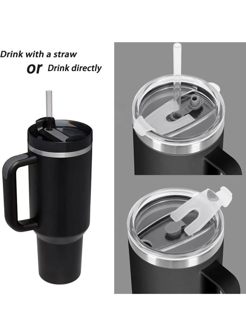 40oz Quencher H2.0 FlowState Tumbler – Insulated Stainless Steel Cup with Handle, Lid & Straw – Leakproof, BPA-Free, Dishwasher Safe – Ideal for Water, Coffee, or Iced Drinks – Black