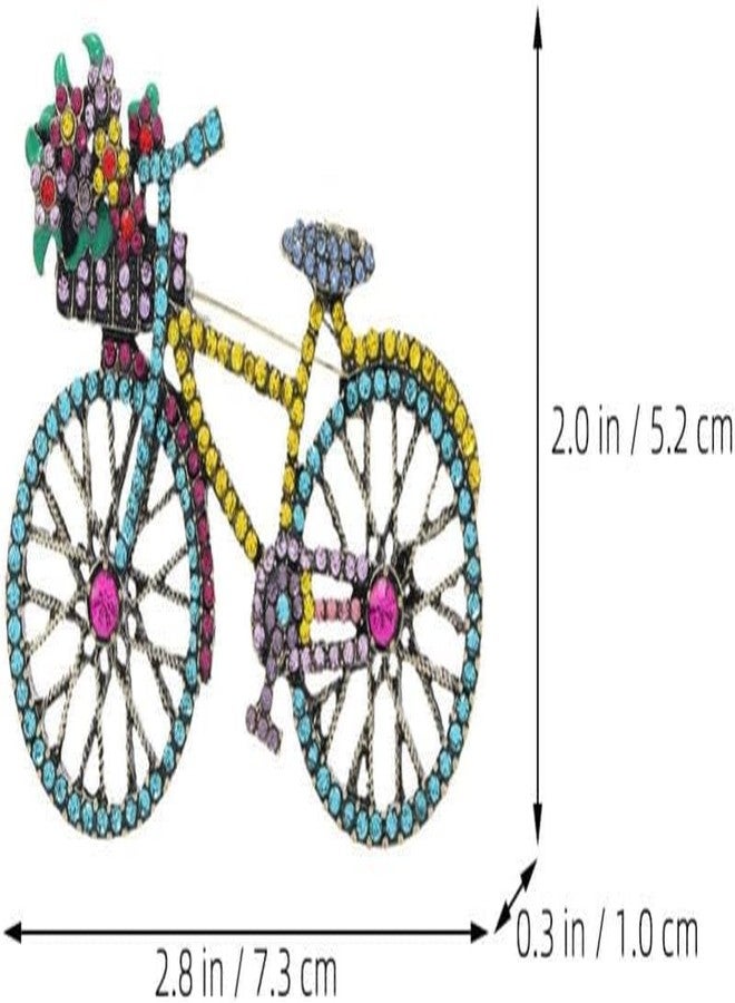 Axmerdal Brooch Pins Colorful Cubic Zirconia CZ Biking Lapel Brooch Pins Vintage 70s 80s Handmade Bike Lapel Retro Brooches for Women Men Birthday Gift Jewelry (Blue) - Image 2
