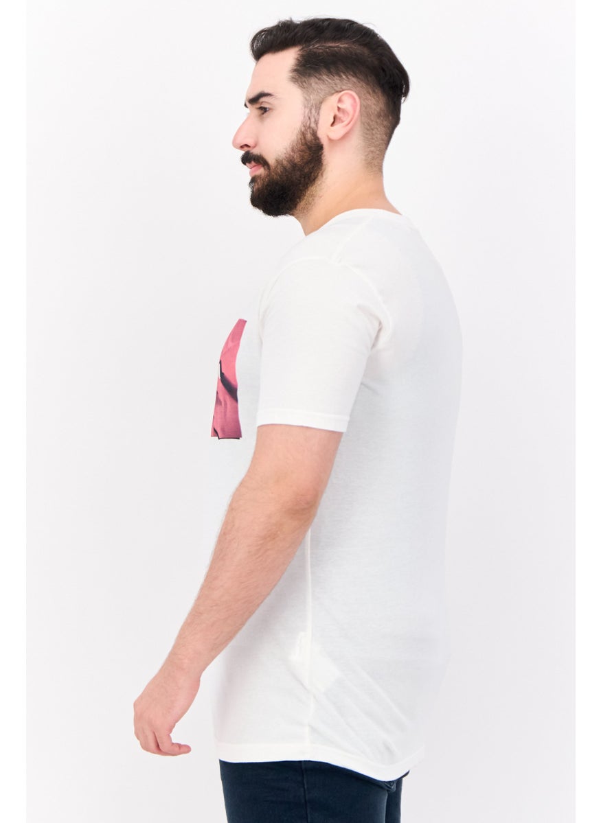 Pepe Jeans - Men Crew Neck Short Sleeve Graphic T Shirt, White - Image 1