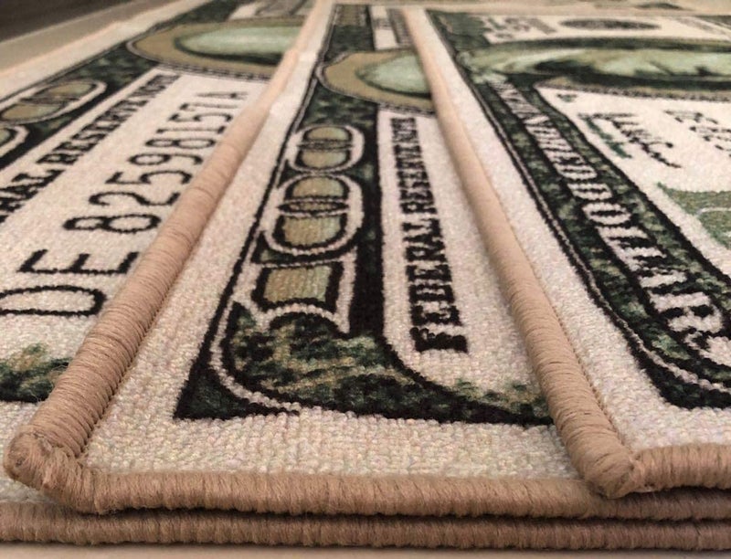 HUAHOO Money Rugs 100 Dollar Bill Runner Cool Area Rug for Living Room Kitchen Rug Laundry Runner Rug Bedroom Bathroom Mat (22" x 57") - Image 5