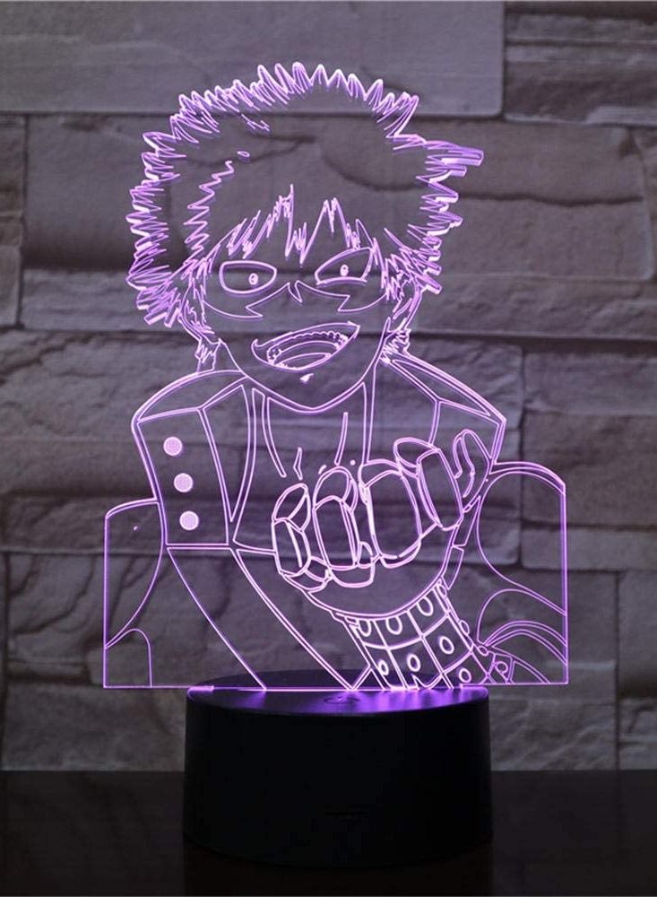 althiqahkey 3D Illusion Lamp LED Multicolor Night Light My Hero Academia Bakugo Katsuki Gift for Boys Kids Room Decor Table Lamp Best Birthday Holiday Gifts for Children - Image 3