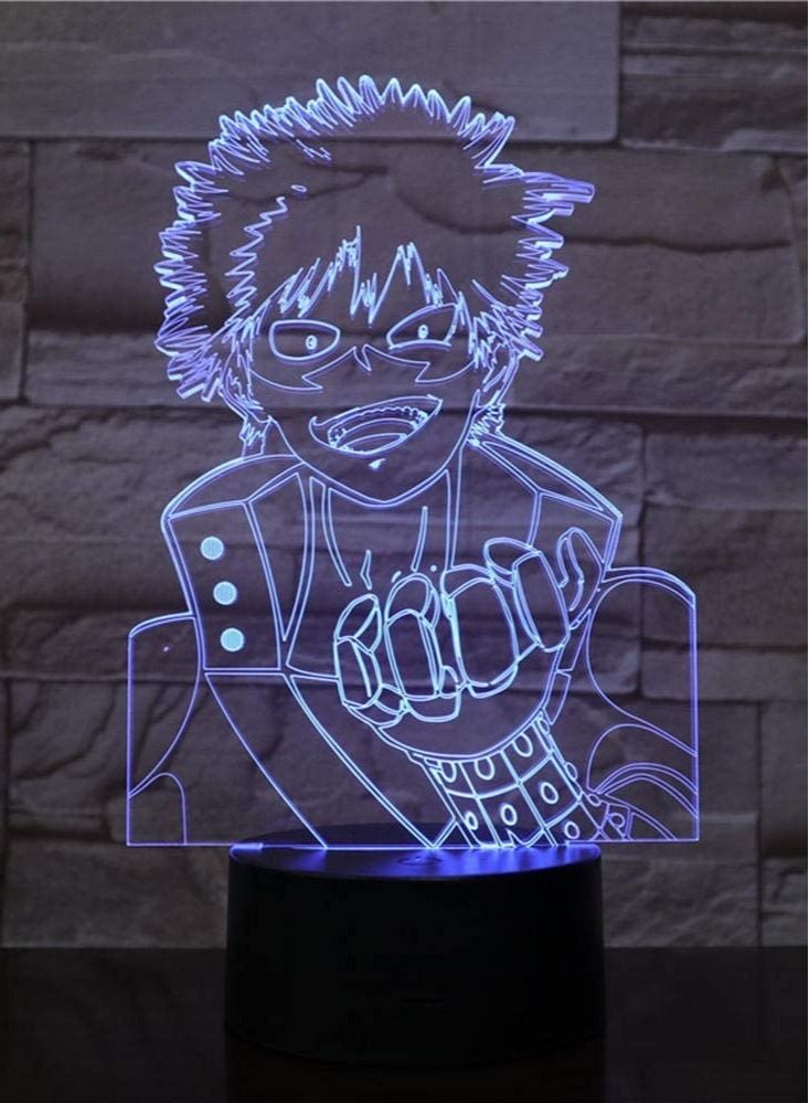 althiqahkey 3D Illusion Lamp LED Multicolor Night Light My Hero Academia Bakugo Katsuki Gift for Boys Kids Room Decor Table Lamp Best Birthday Holiday Gifts for Children - Image 4
