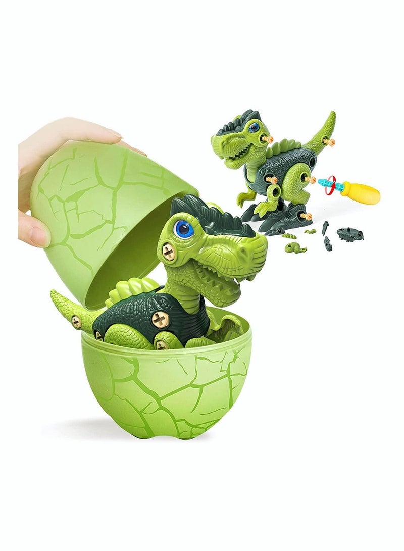 Y&D Assembled Dinosaur Egg, SYOSI Take Apart Toys with Eggs DIY STEM Building Set Including screwdriver for Kids 3-7, Green T-Rex - Image 1