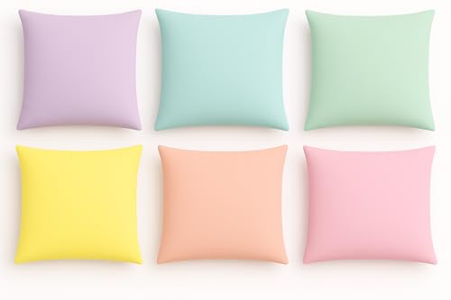 Mindoub 6 PCS Pastel Calm Down Corner Throw Pillowcase 18x18 Inch Square Throw Pillow Covers Reading Nursery Home Bedroom Decor Teacher Counselor(Covers Only) - Image 1
