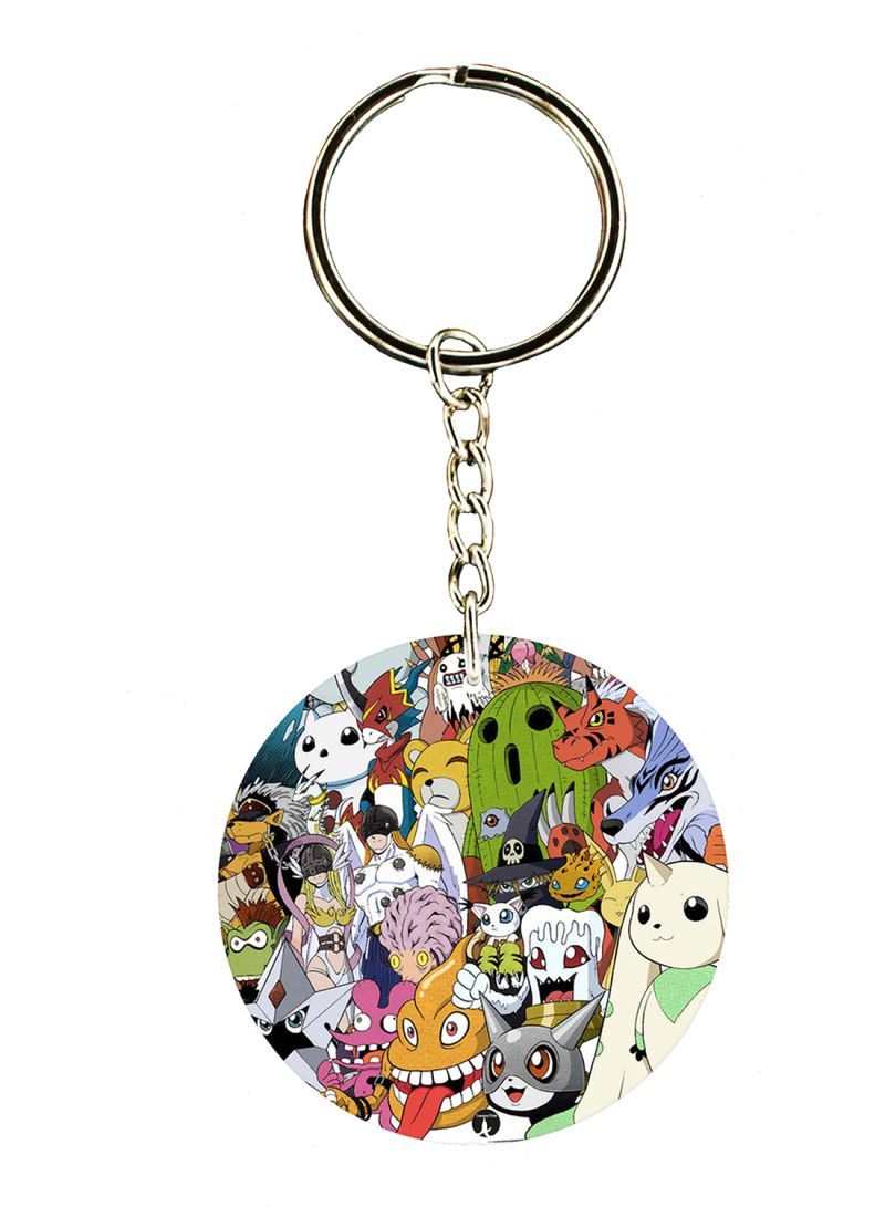 RKN Anime Digimon Double Side Printed Keychain
