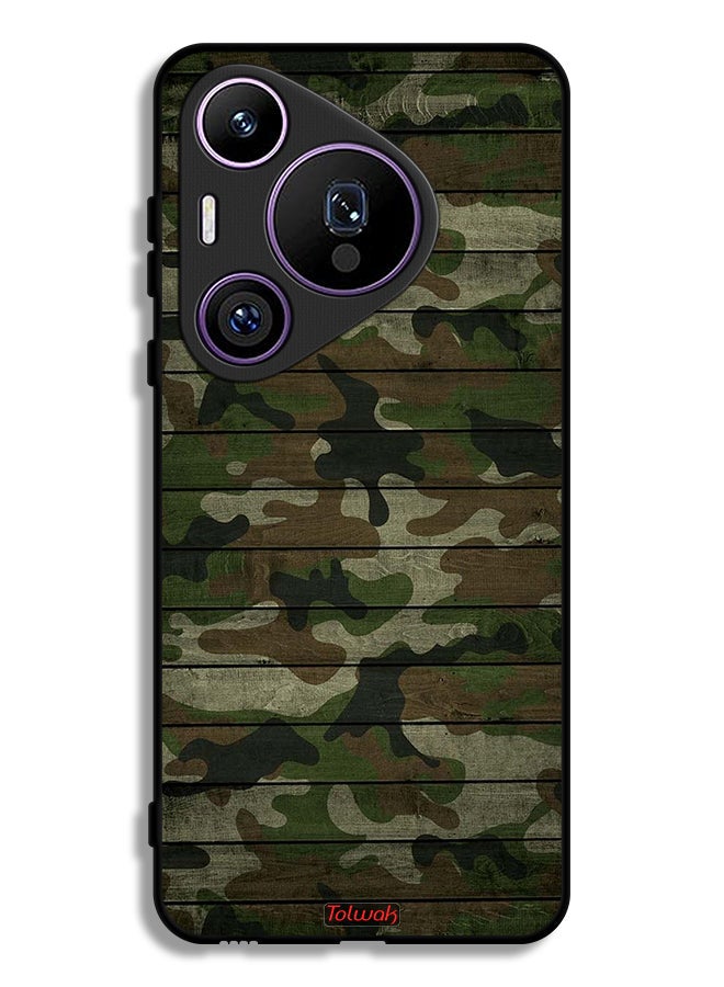 Tolwak Huawei Pura 70 Pro Protective Case Cover Camouflage Wooden Pattern - Image 1
